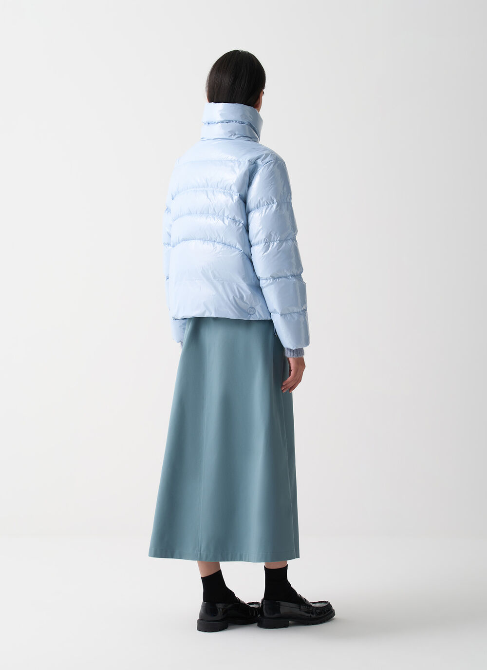 Glossy down jacket with high collar image number 3