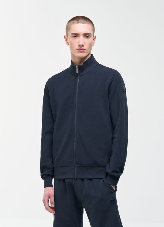 Sweat-shirt avec zip pleine longueur milleraies