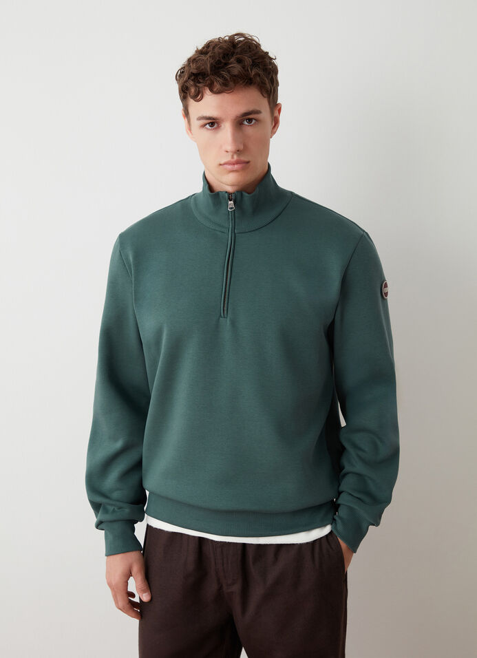 High-neck sweatshirt with half-zip image number 0