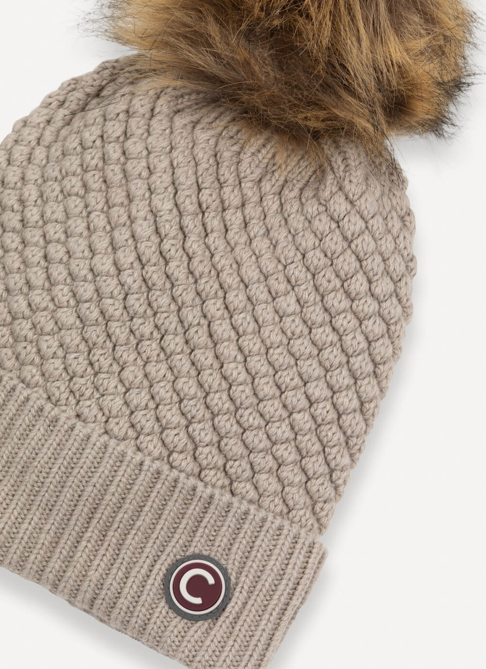 Unisex hat with faux fur pom-pom image number 3