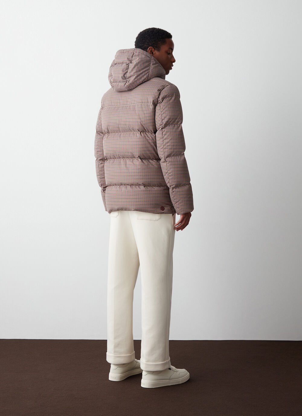 Down jacket with wool-effect print image number 3