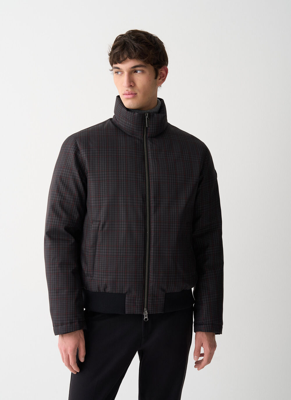 Check down bomber jacket image number 1