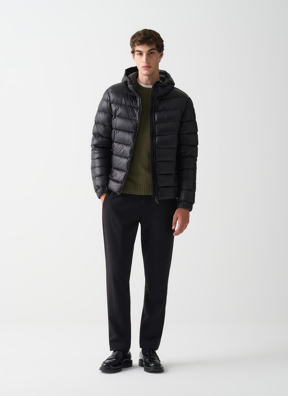 Doudoune brillante &agrave; capuche  image number 0