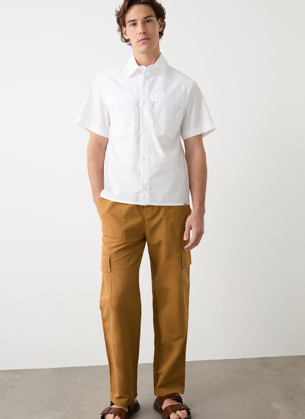 Kurzarmhemd aus Baumwolle image number 0