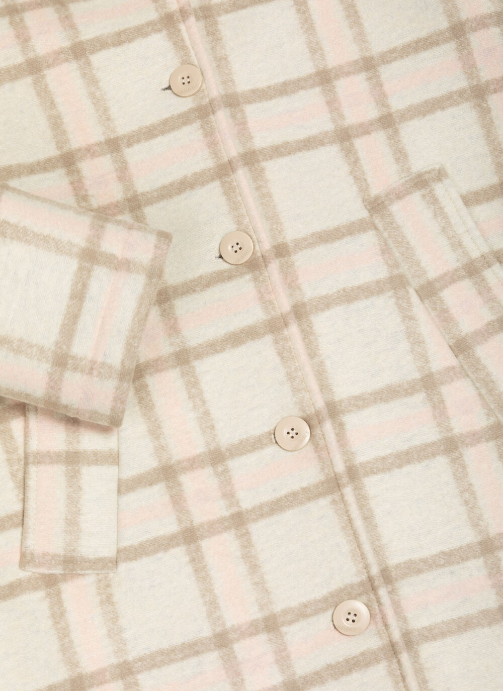 Long check hooded coat image number 6