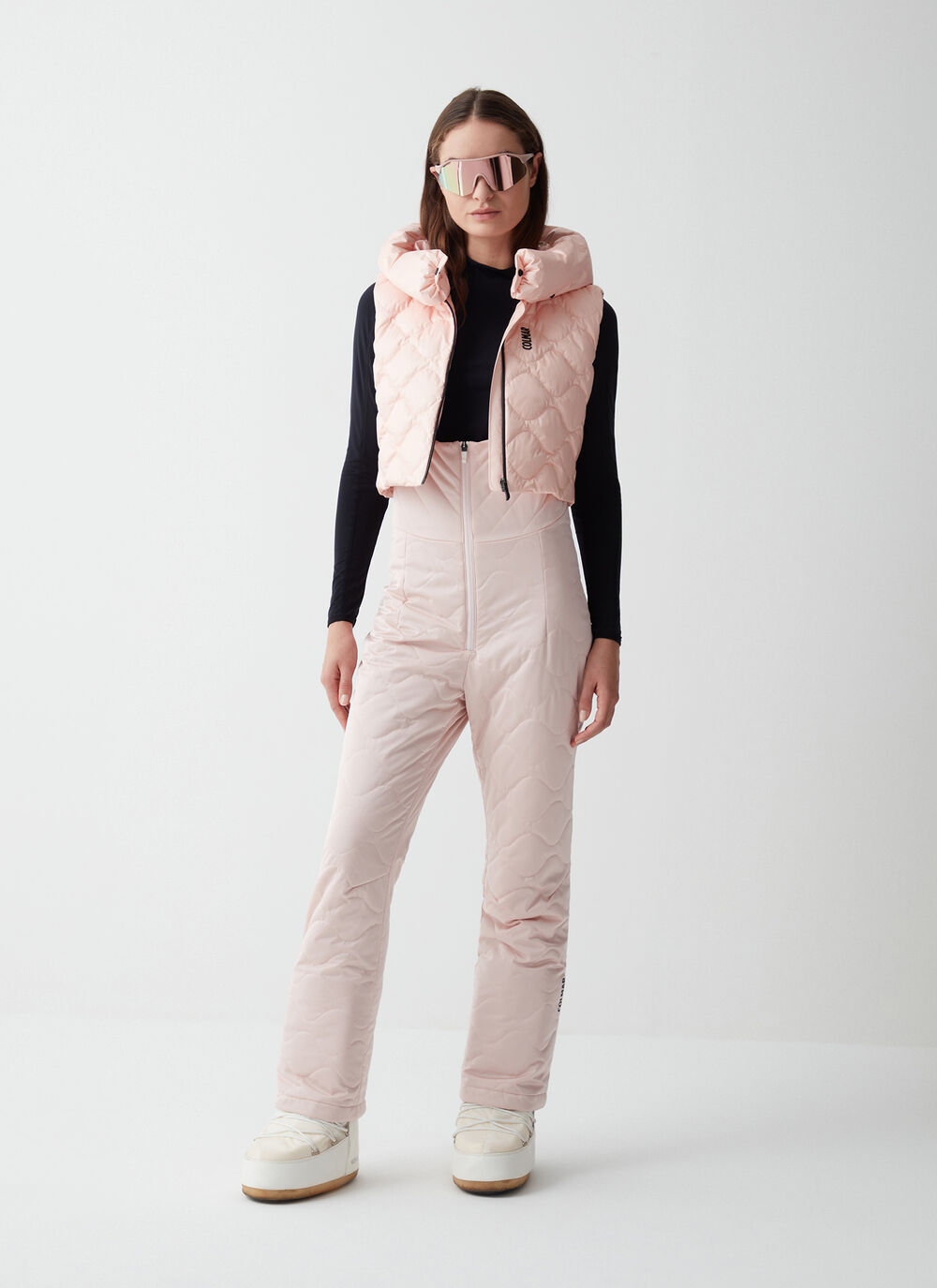 Padded satin salopettes image number 3