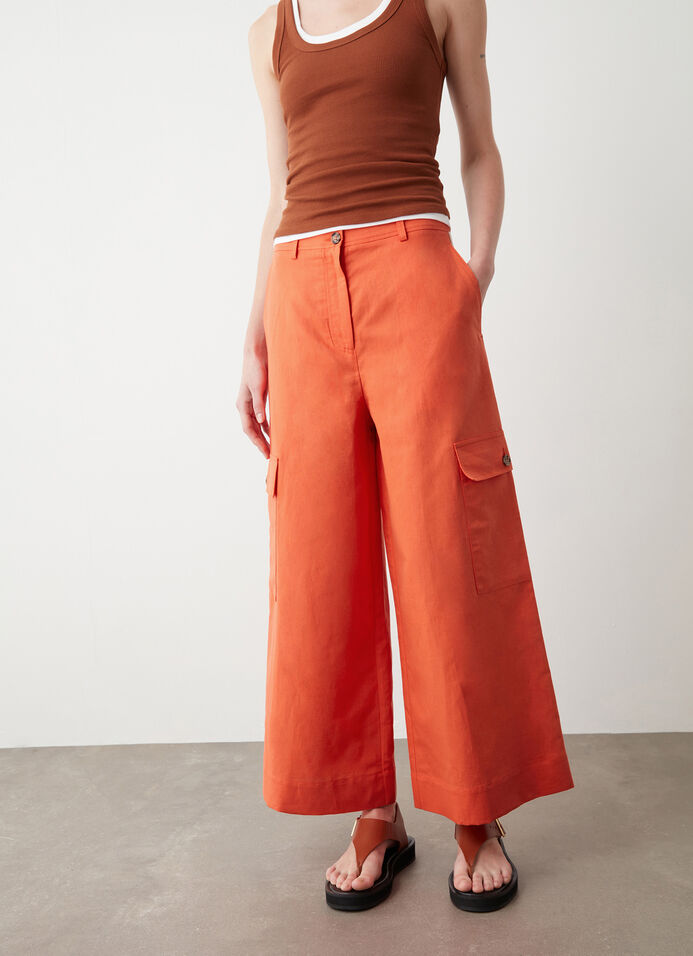Pantaloni cargo in lino image number 0