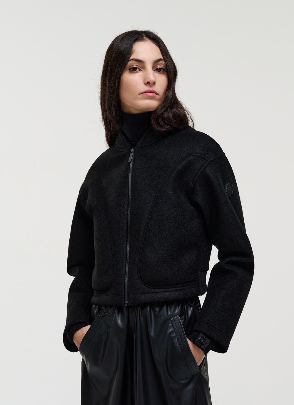 Cropped scuba bomber jacket image number 1
