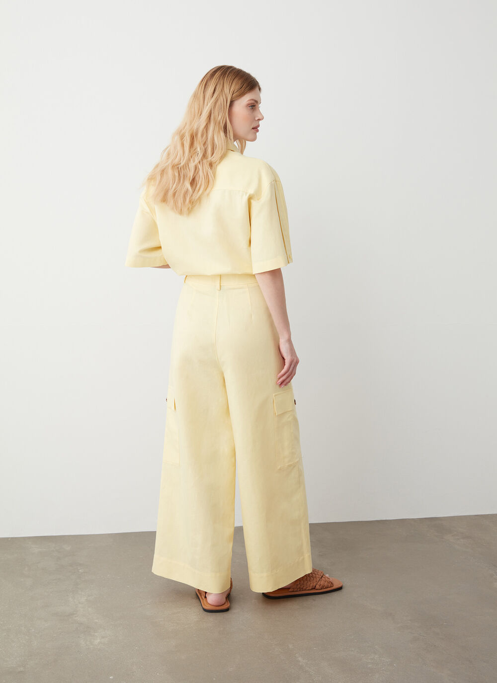 Linen cargo trousers image number 3