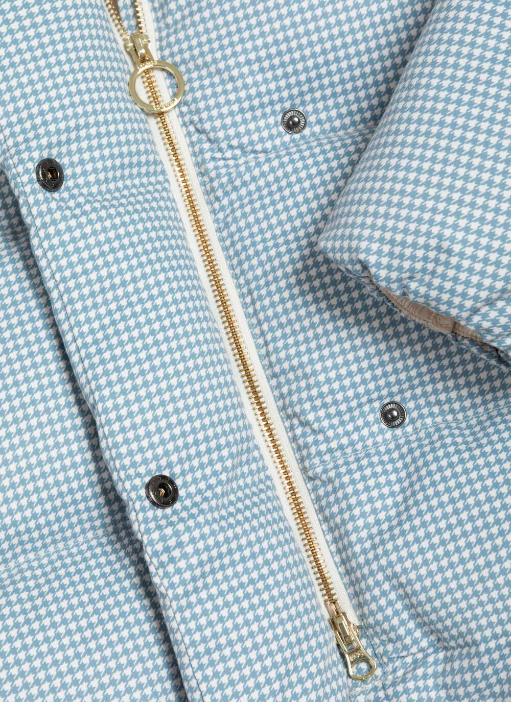 Houndstooth down jacket with maxi-hood image number 6