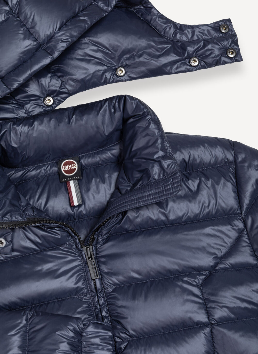 Shiny down jacket with detachable hood image number 6