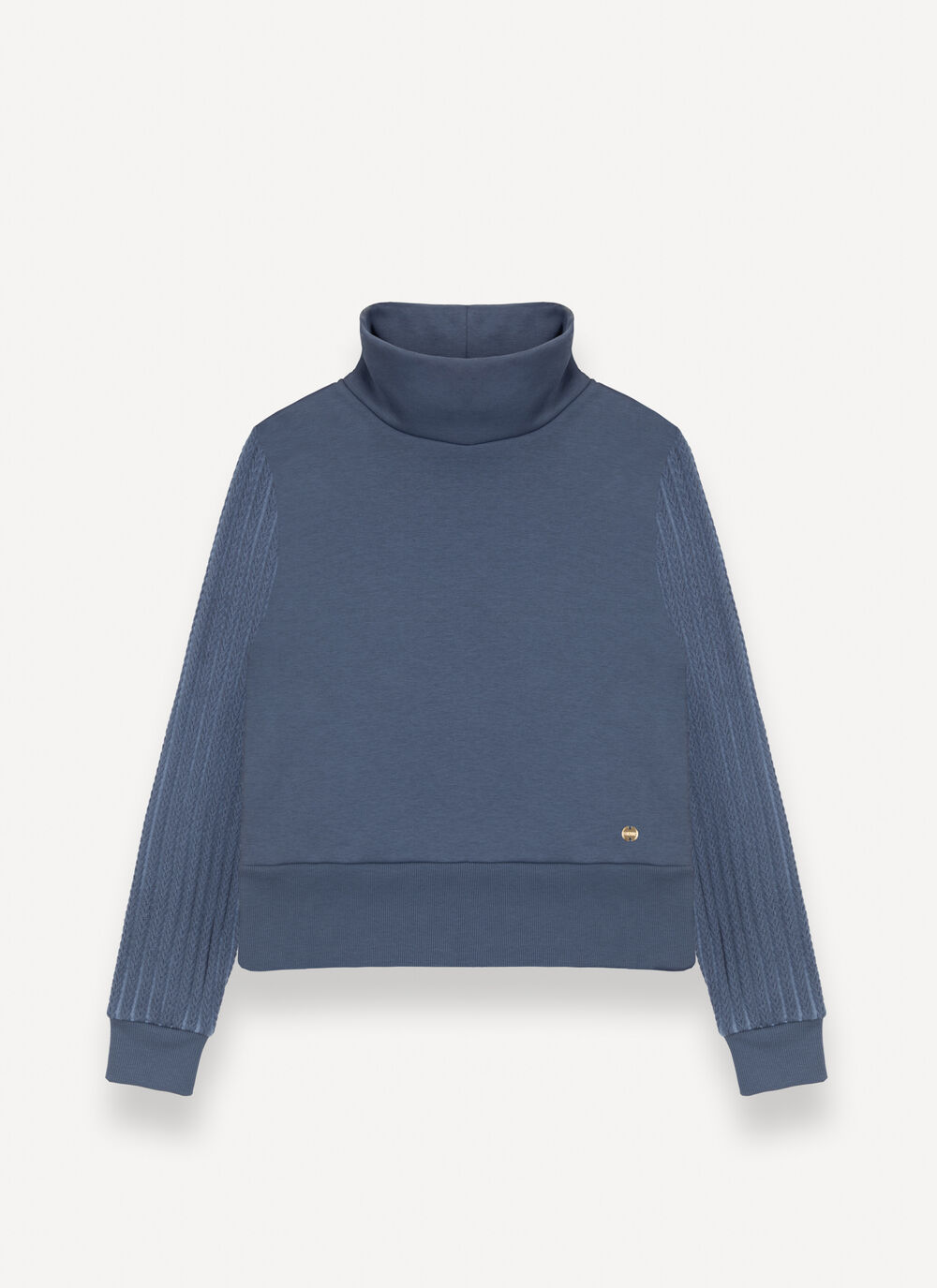 Sweatshirt with cable-knit sleeves image number 4