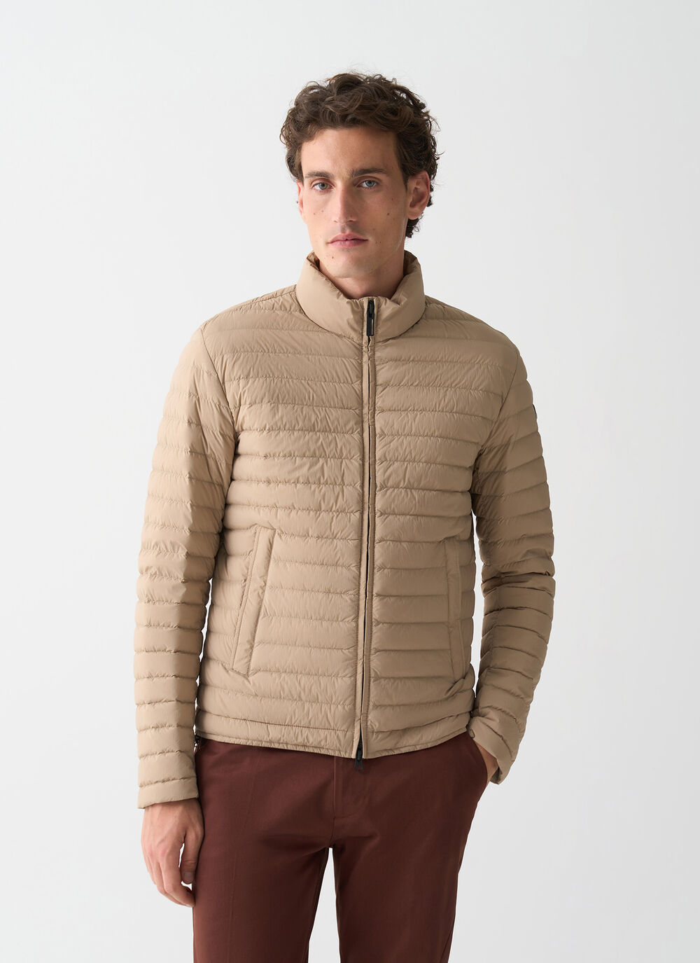 Light down jacket with padded collar  image number 1