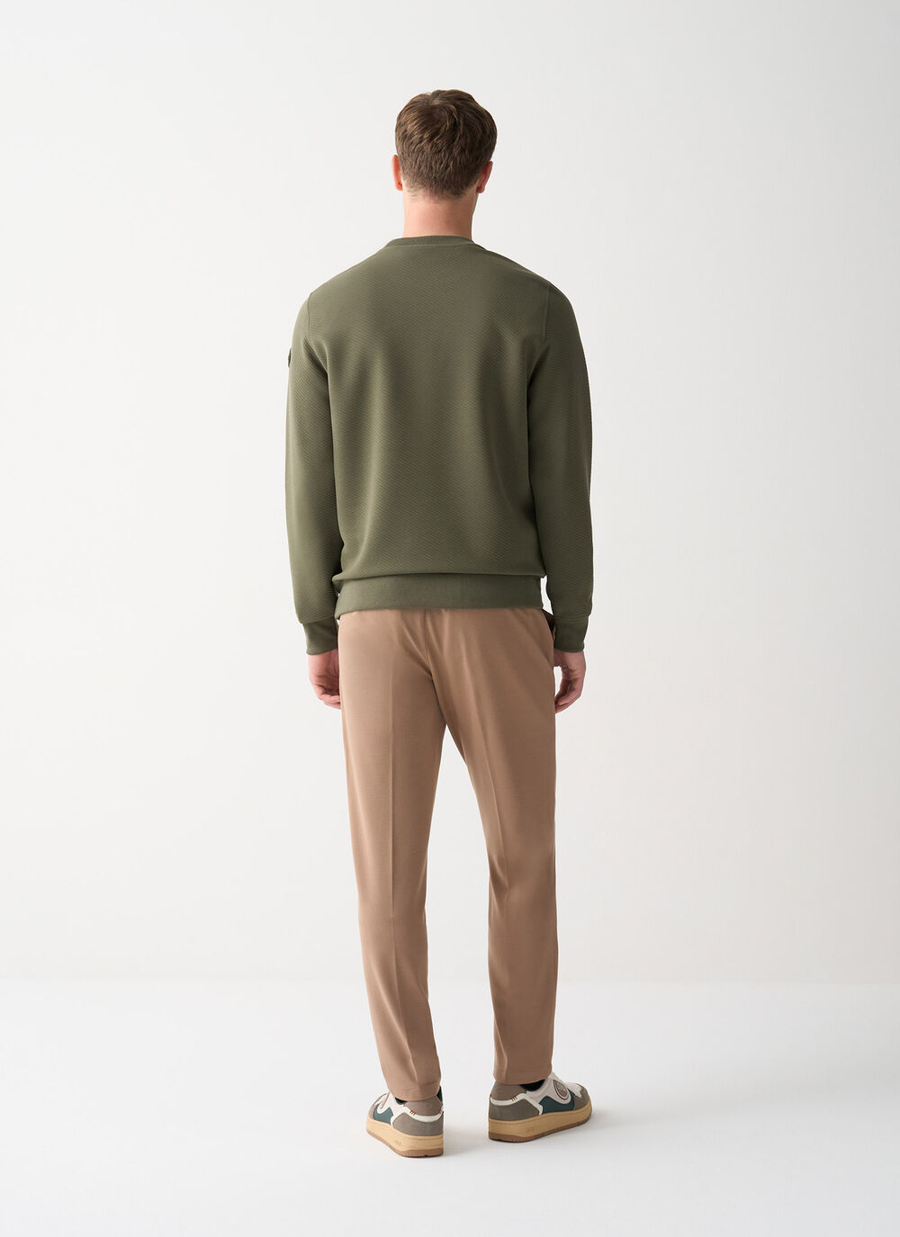 Round-neck jacquard sweatshirt image number 3