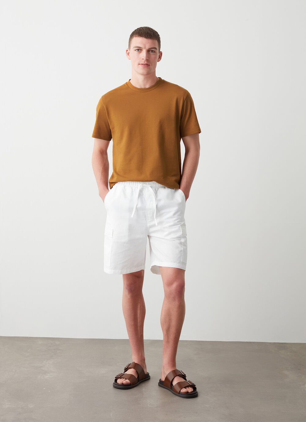 Linen safari shorts image number 1