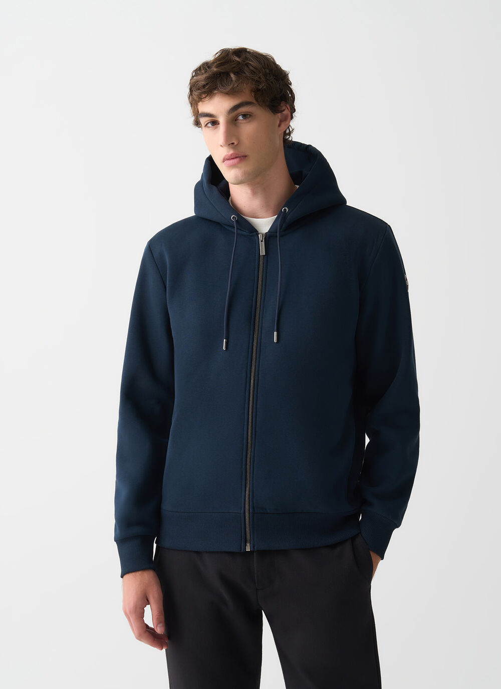 Full zip cotton sweatshirt image number 1
