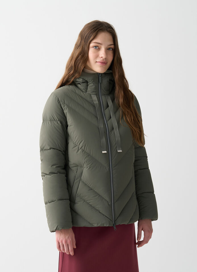 Stretch down jacket with drawstring image number 1