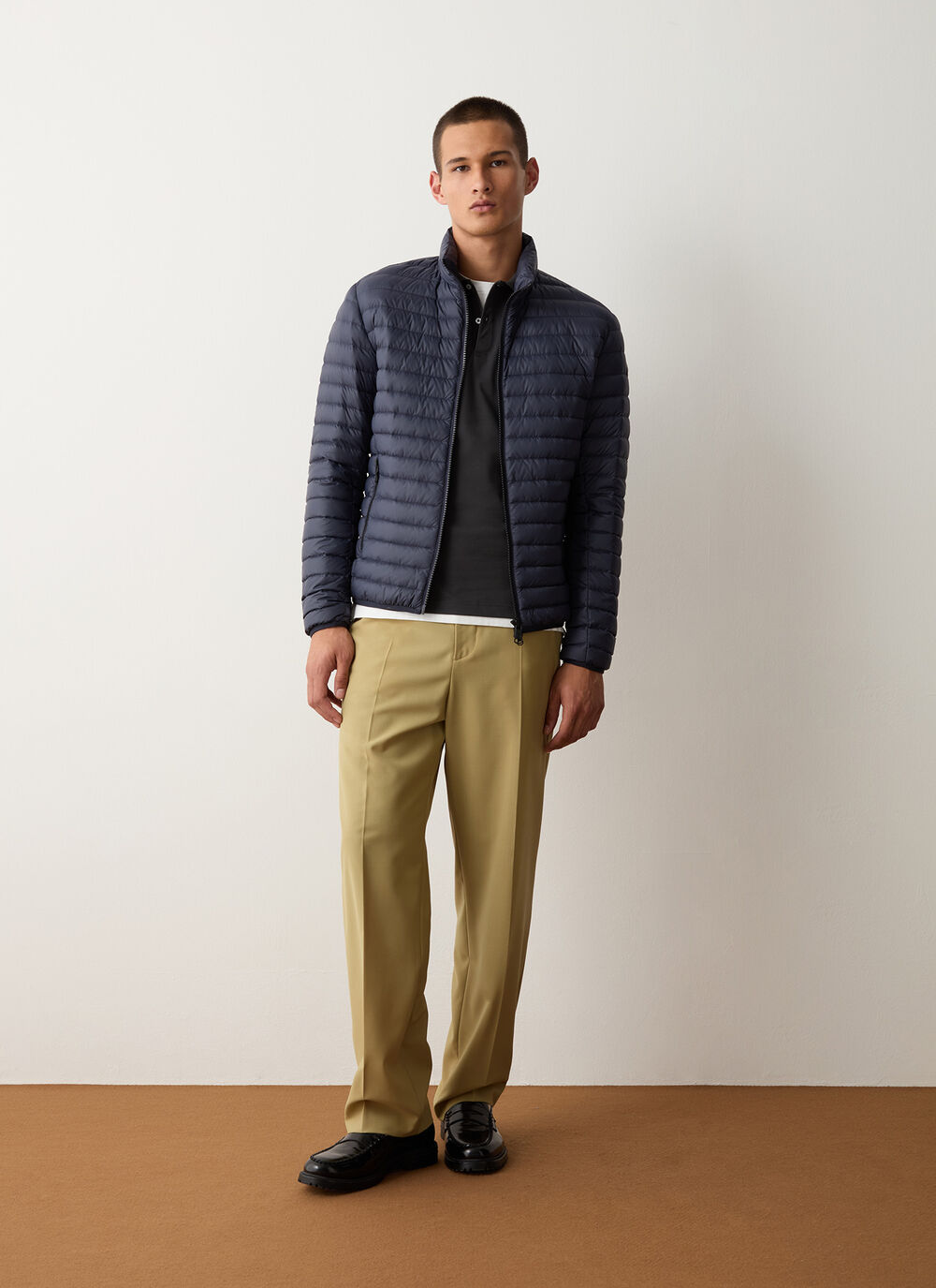 Autumn-weight down jacket with padded collar image number 1