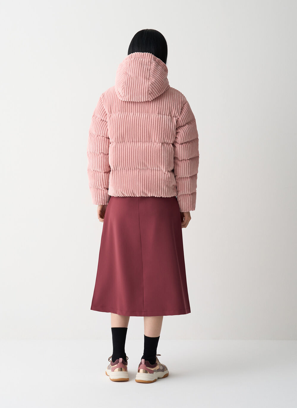 Corduroy down jacket wit hood image number 3