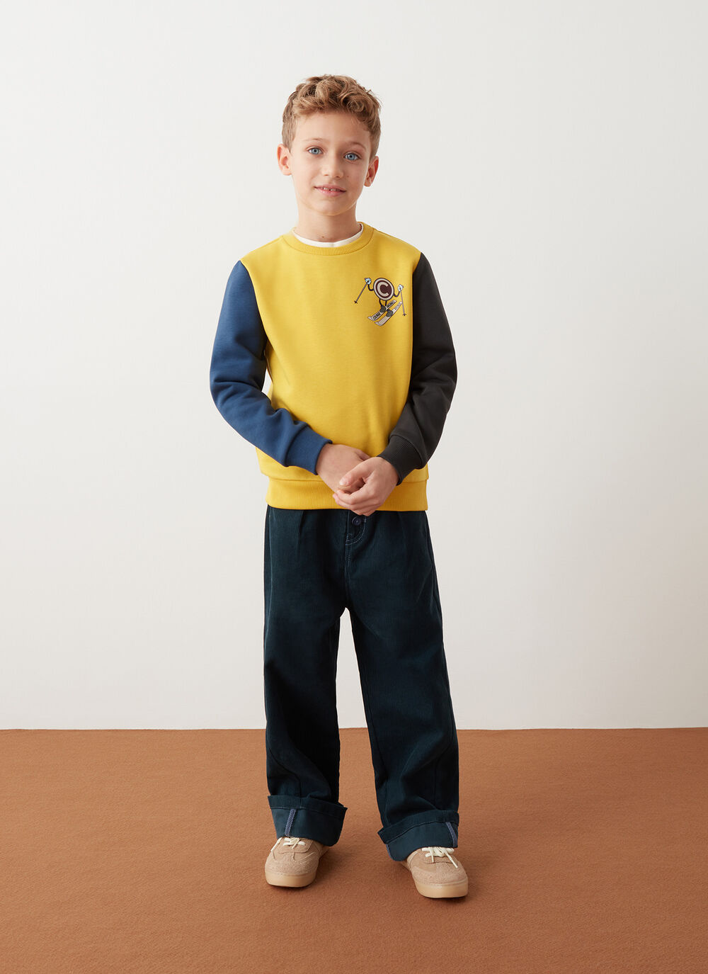 Colour-block sweatshirt with logo image number 0