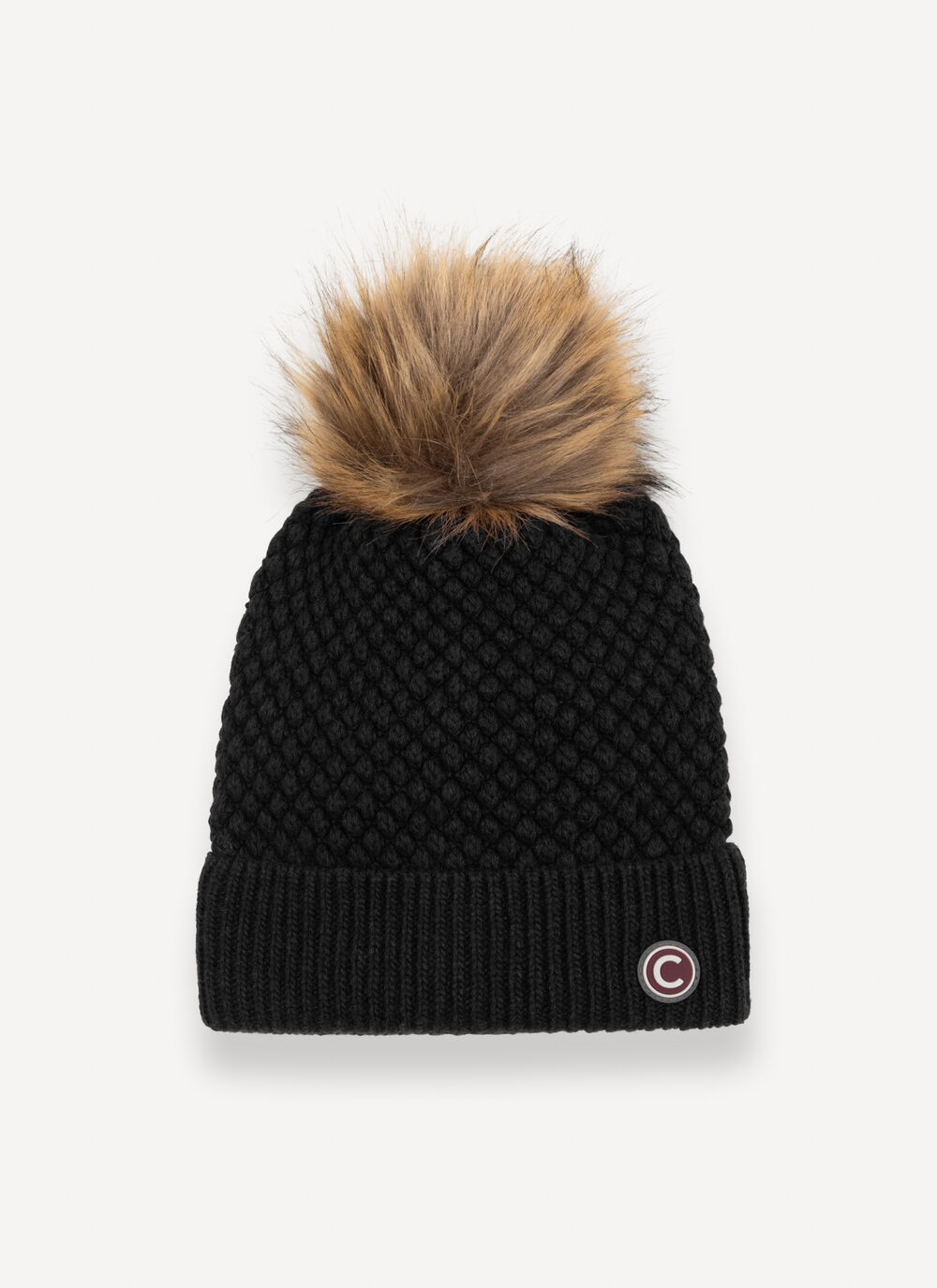 Unisex hat with faux fur pom-pom image number 1