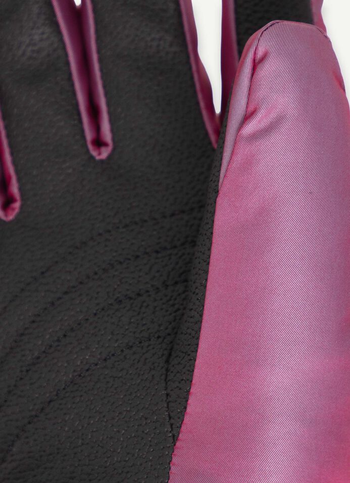 Women's iridescent ski gloves with faux fur image number 2