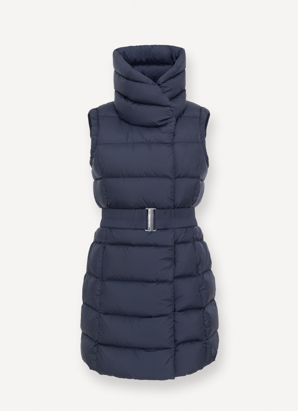 Matte down vest with belt image number 4