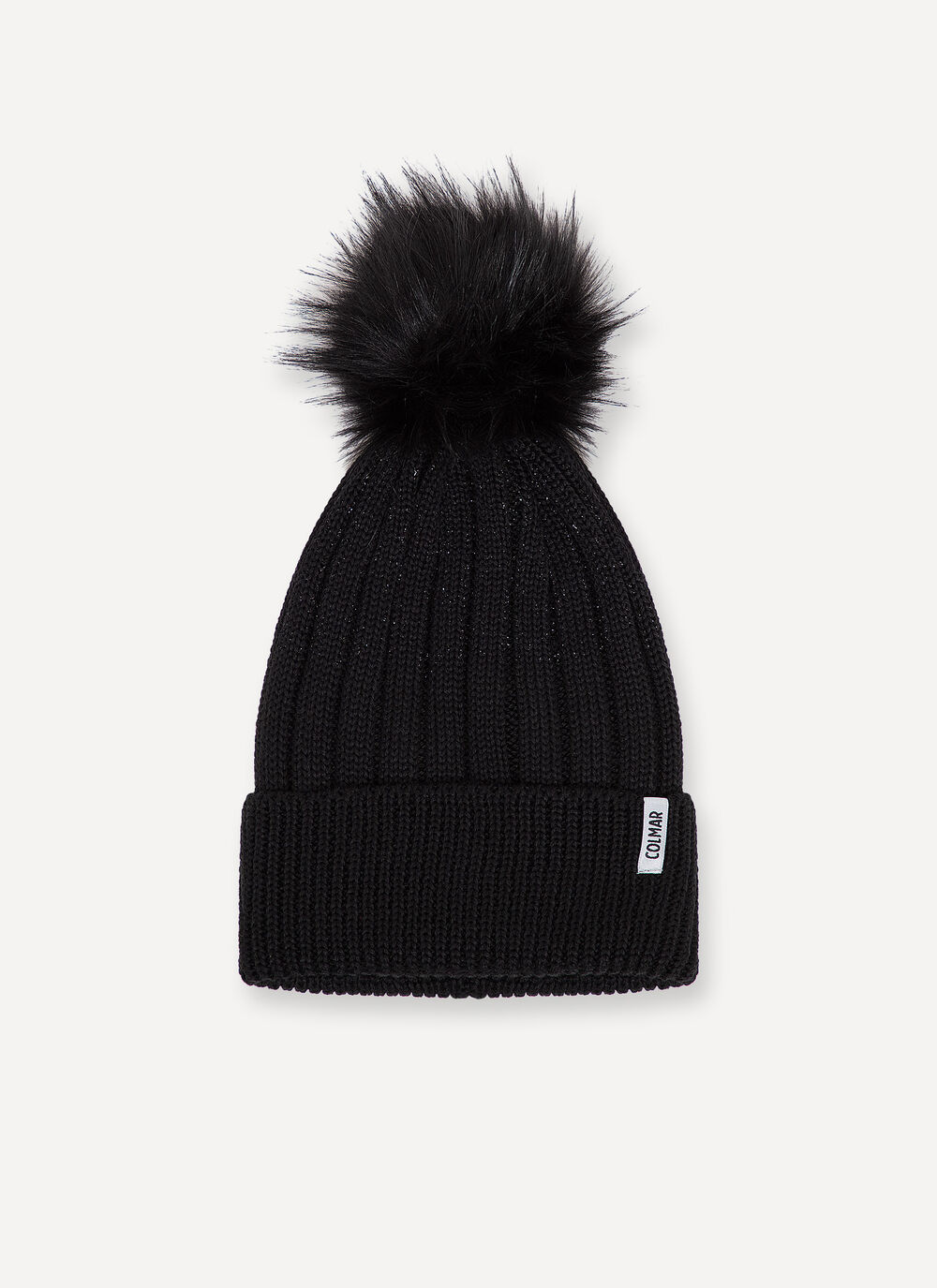 Hat with faux fur pompom image number 1