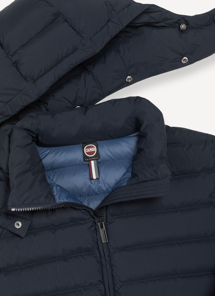Quilted down jacket with side slits image number 6