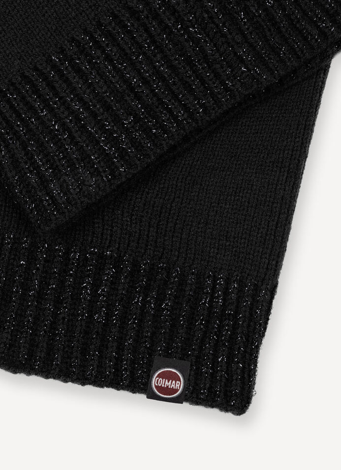 Neck warmer with lurex rib knit image number 2