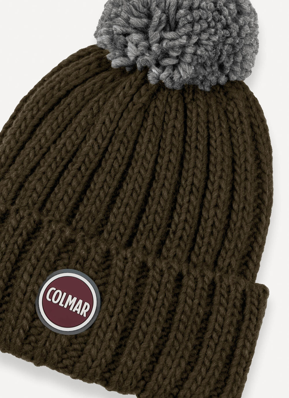 Unisex rib-knit hat with pom-pom image number 3