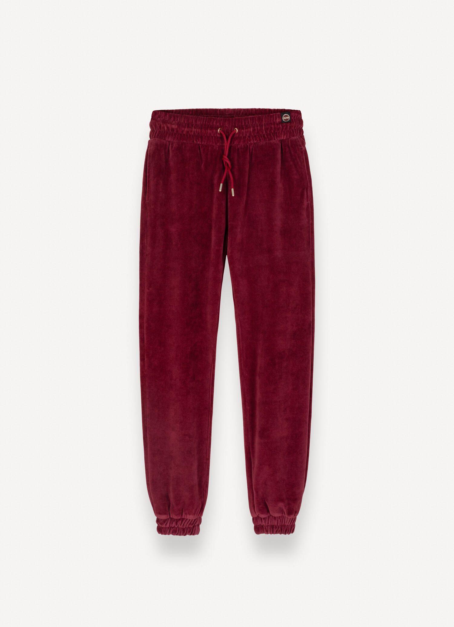 Burgundy velvet joggers sales