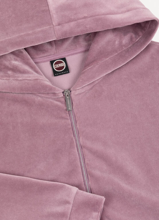Needlecord hooded sweatshirt
