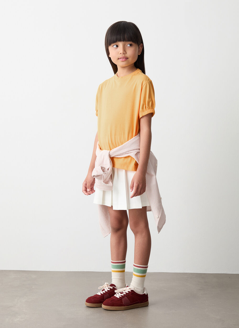 T-shirt with gathered sleeve image number 0