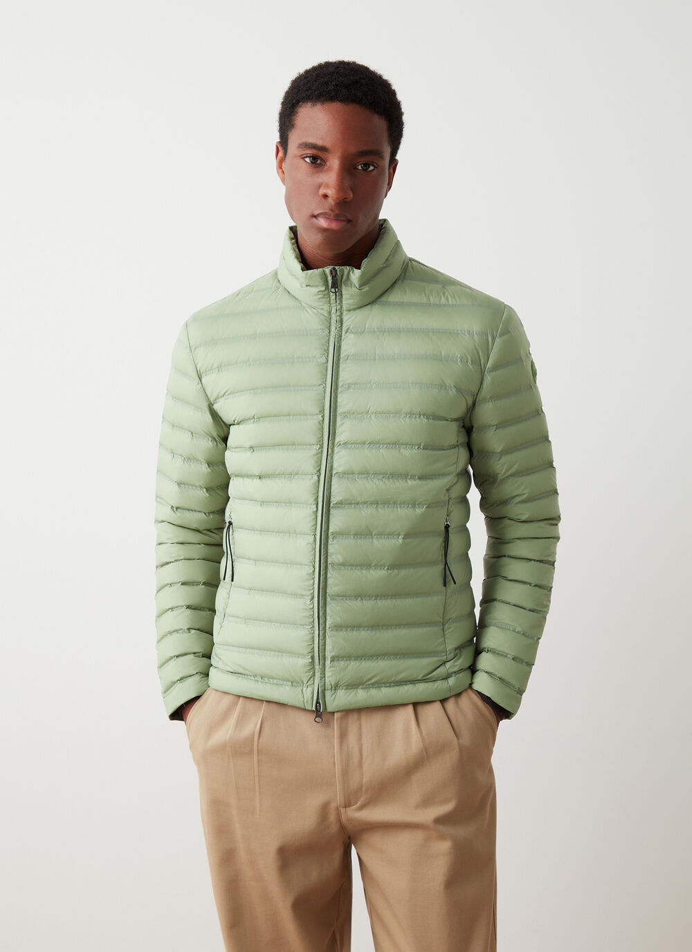 Light down jacket with seamless quilting image number 1