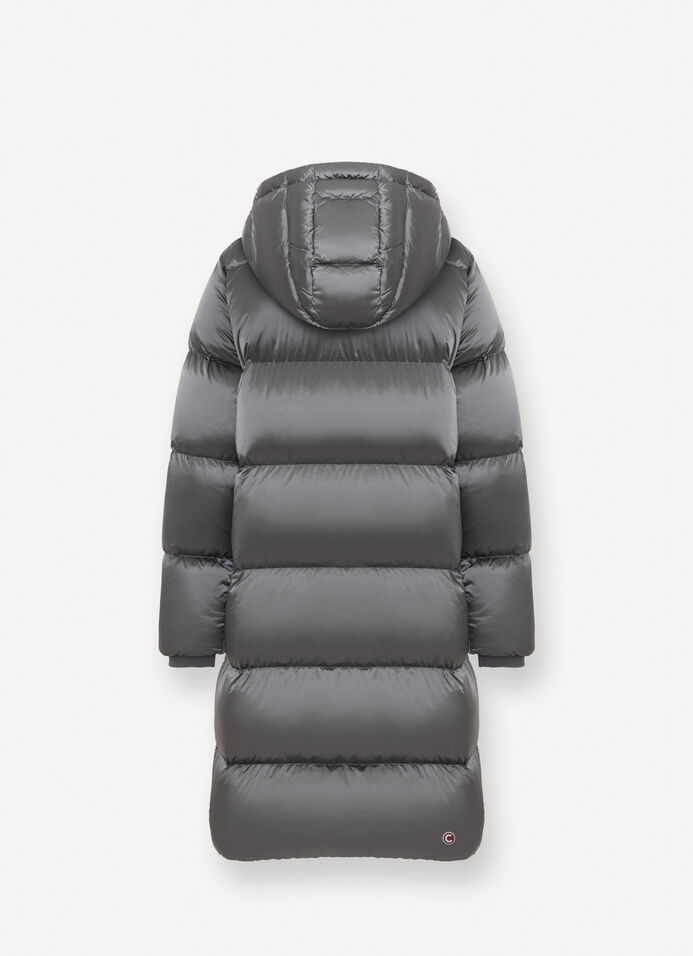 Long down jacket with side slits image number 5