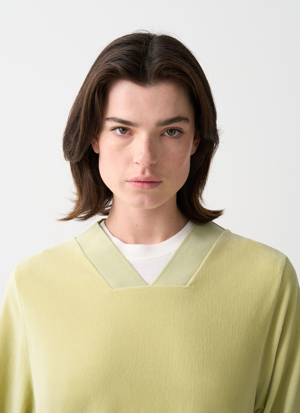 Felpa casual in velluto image number 2