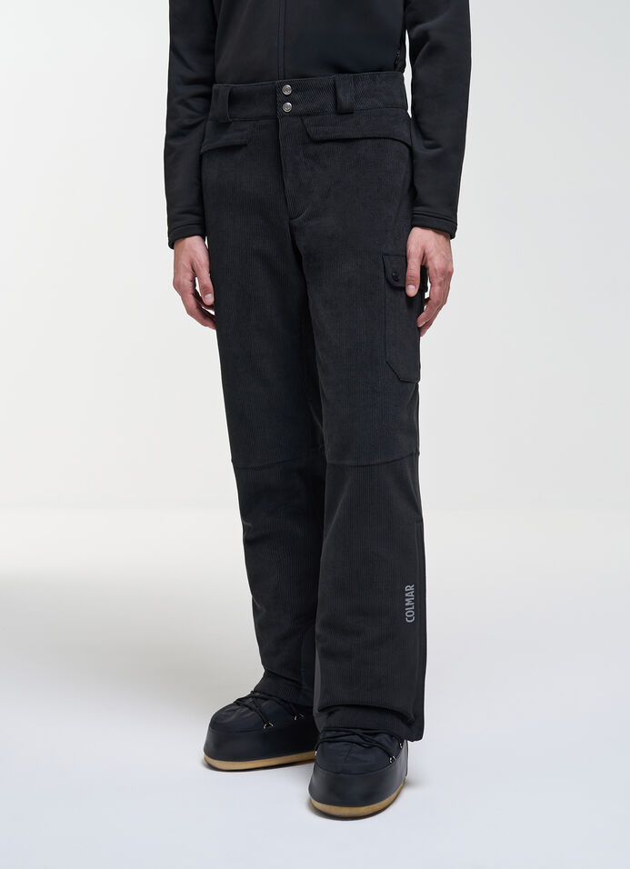 Corduroy cargo-style ski trousers
