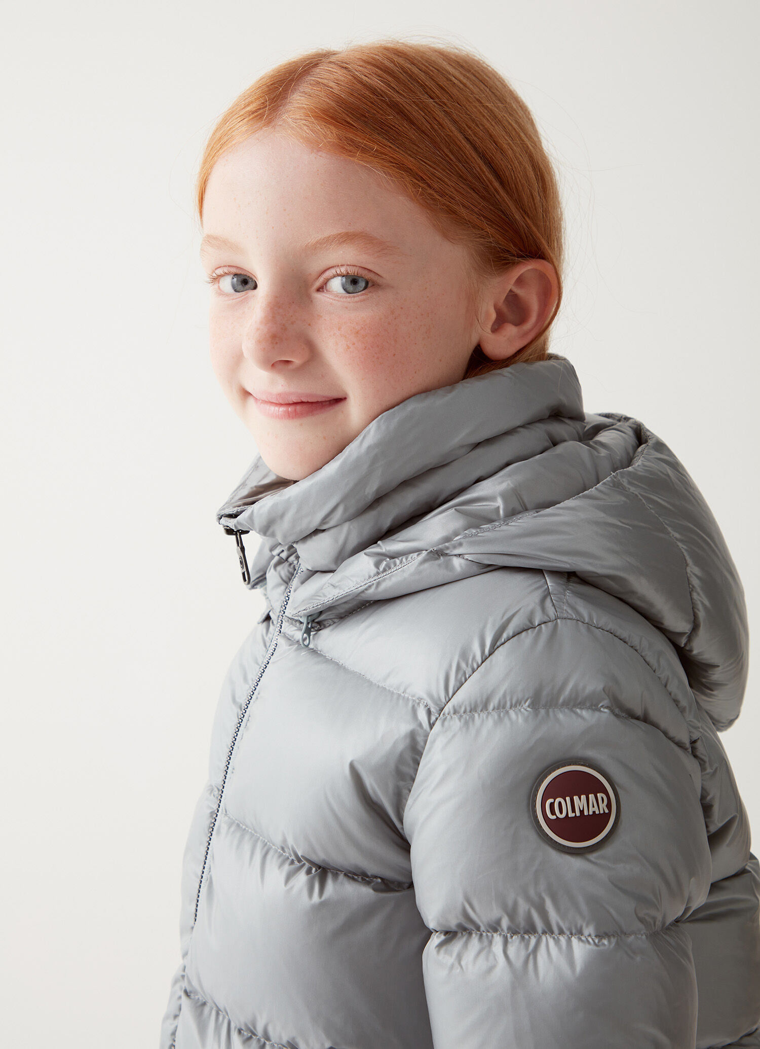 Down jacket with detachable hood