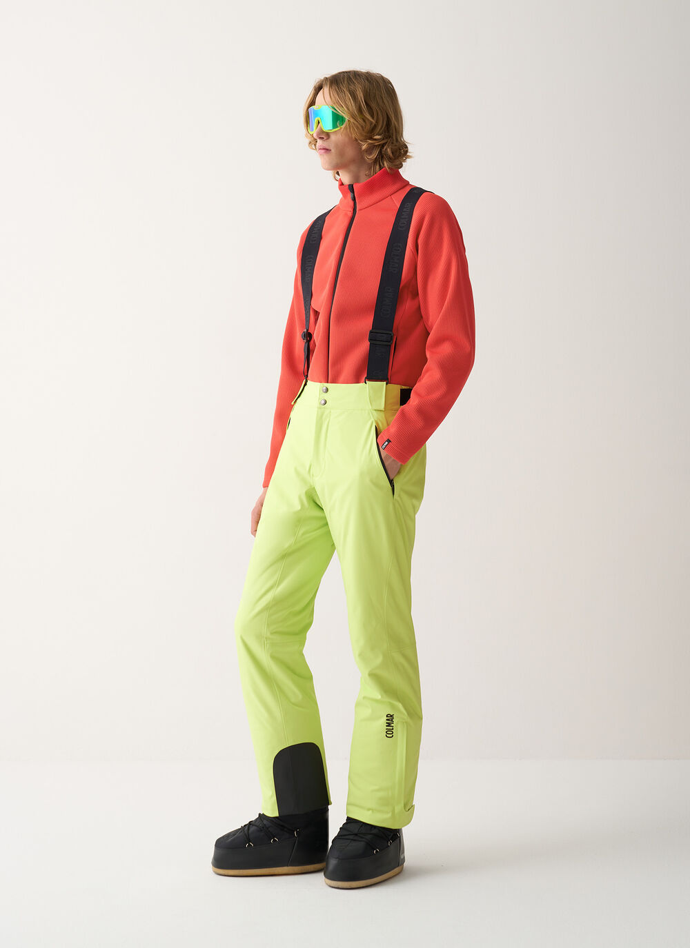 Padded 4Way fabric ski salopettes image number 1