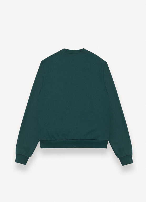 Crew-neck sweatshirt with nylon details