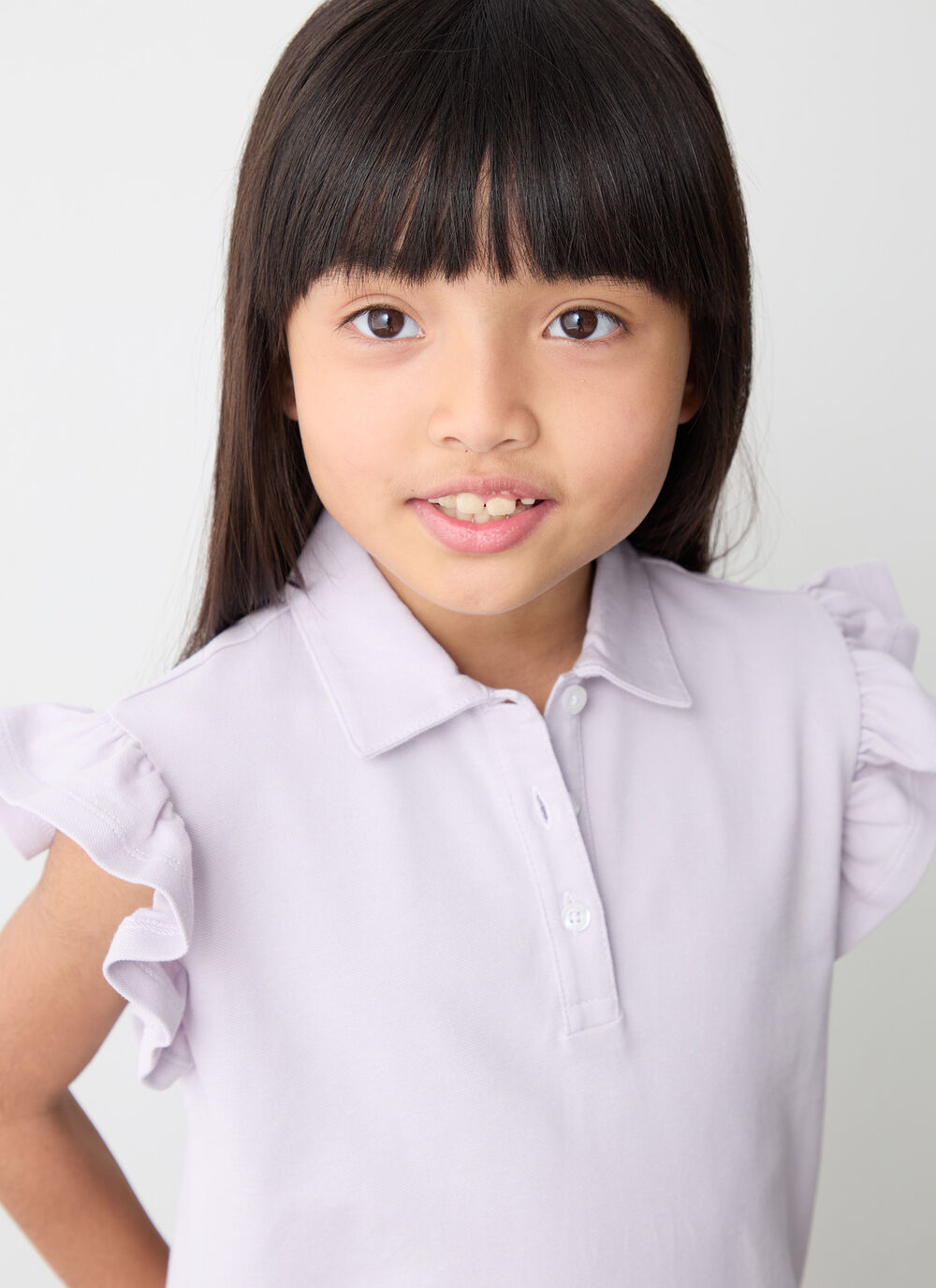 Polo en piqu&eacute; avec volants image number 0