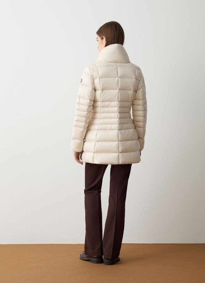 Fitted down jacket with zip and buttons image number 3