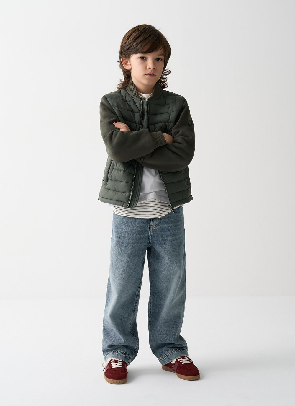 Jacket with fleece sleeves image number 0