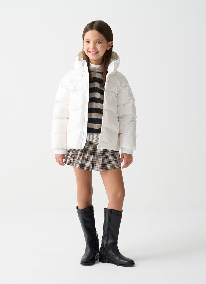 Glossy hooded down jacket image number 0