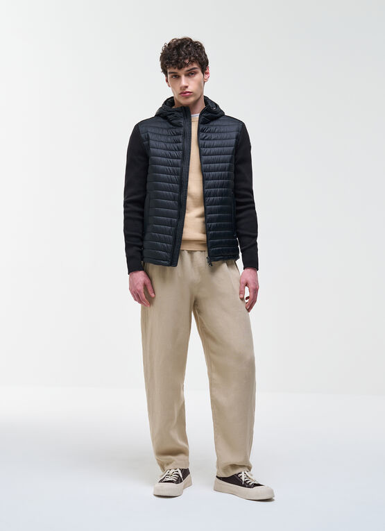 Hybrid padded jacket with hood