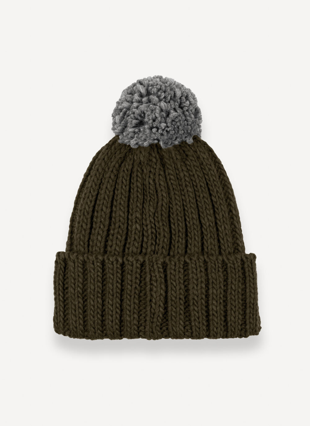 Unisex rib-knit hat with pom-pom image number 2
