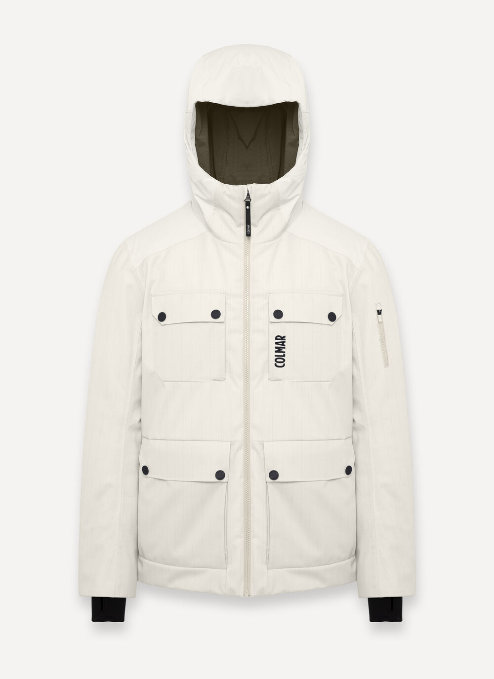 Pinstripe fabric ski jacket image number 4