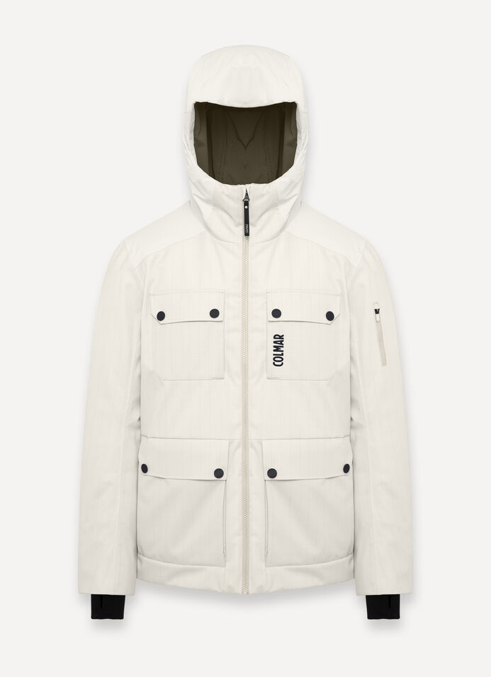 Pinstripe fabric ski jacket image number 4