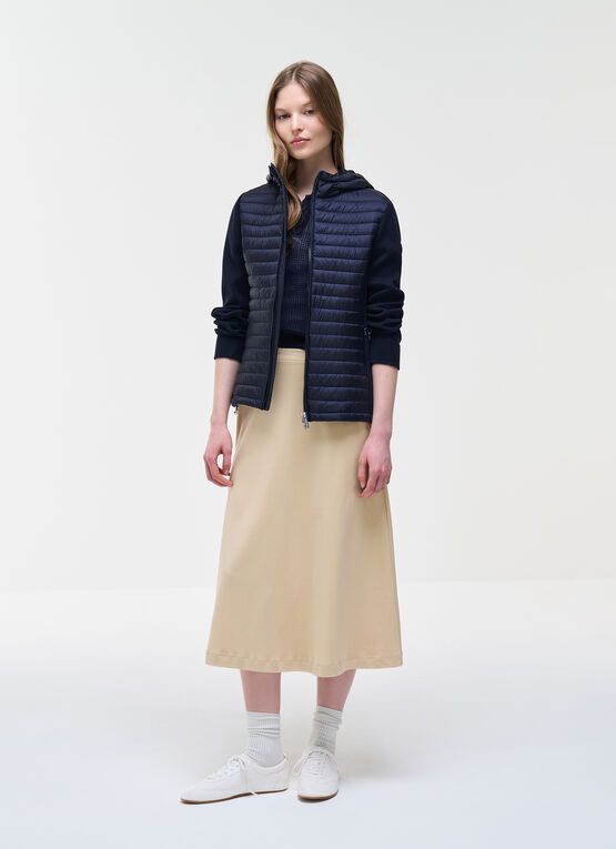 Hybrid padded jacket with hood